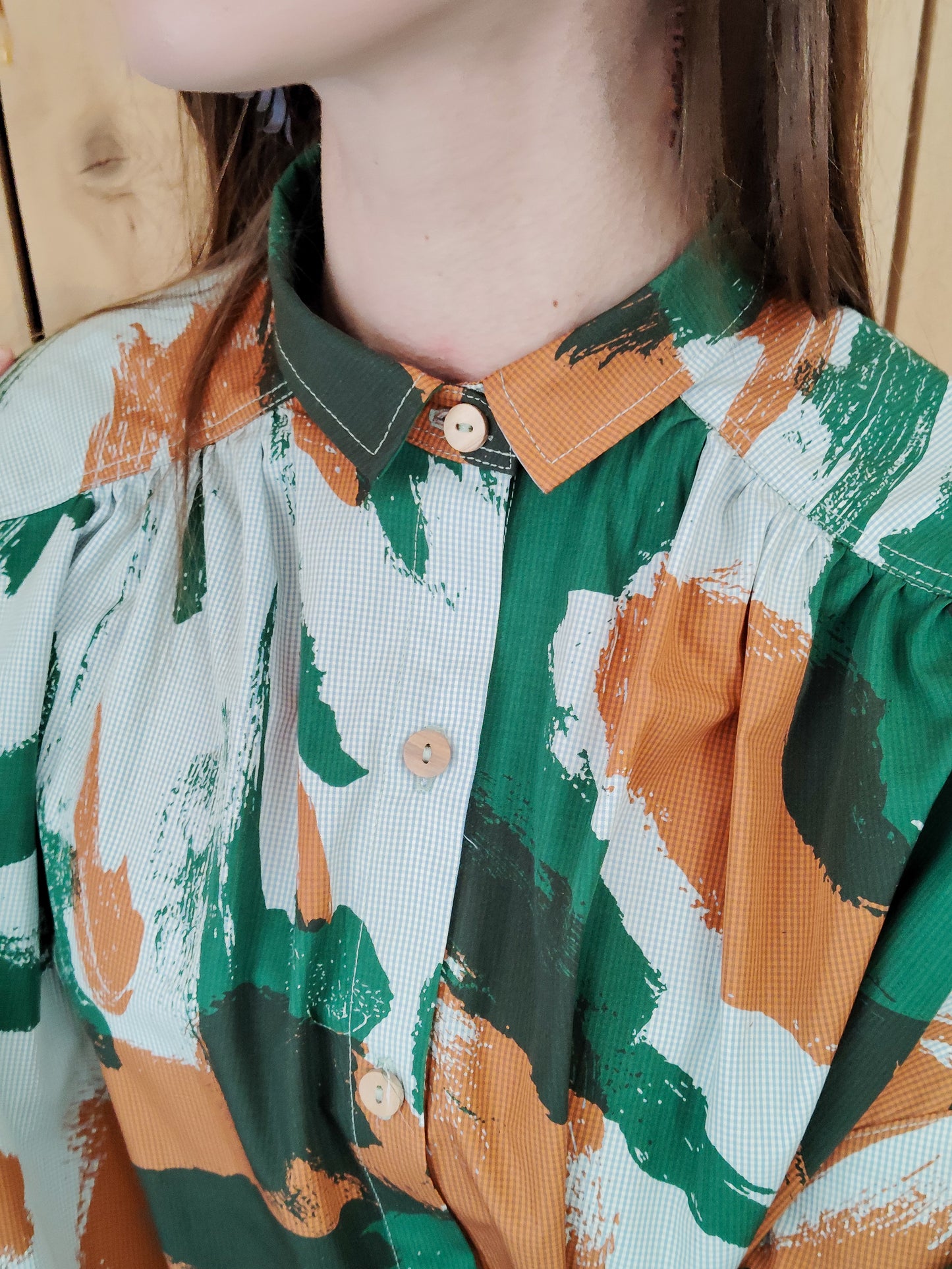 Chemise Marta KAKI couleurs up-cyclé