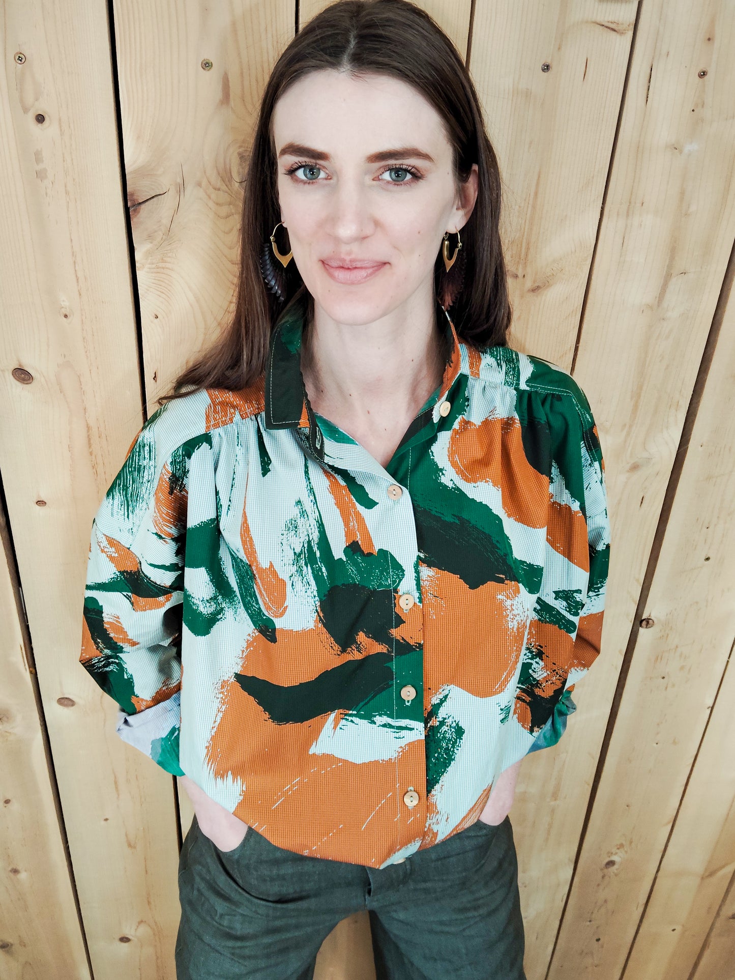 Chemise Marta KAKI couleurs up-cyclé