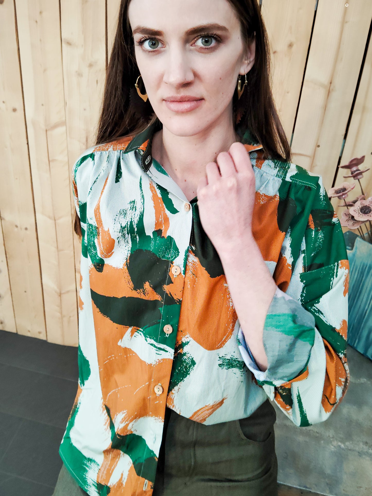 Chemise Marta KAKI couleurs up-cyclé