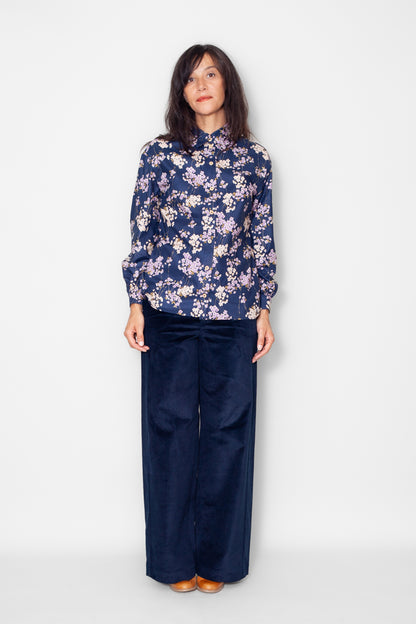 Chemisier Alexine Cerisier Bleu - ICONIQUE