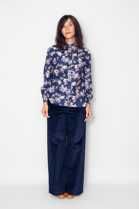 Chemisier Alexine Cerisier Bleu - ICONIQUE