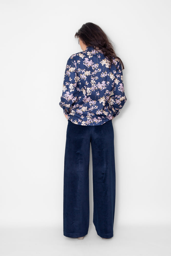 Chemisier Alexine Cerisier Bleu - ICONIQUE