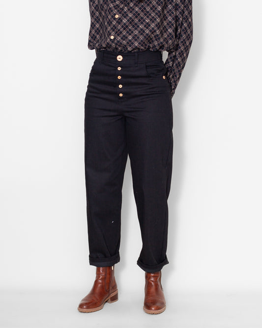 Pantalon Juliette  DENIM NOIR BIO GOTS