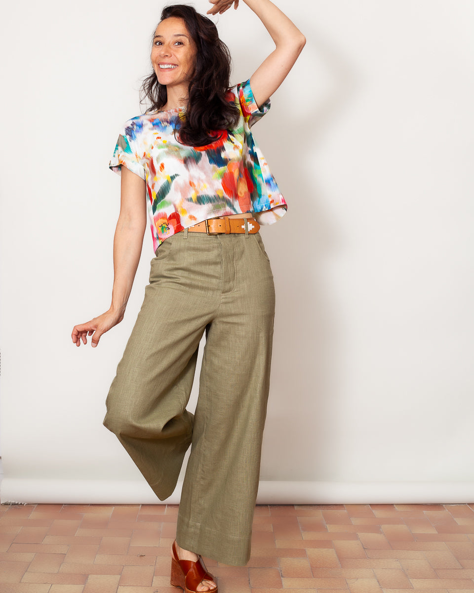 Pantalon Marinette ramie Olive