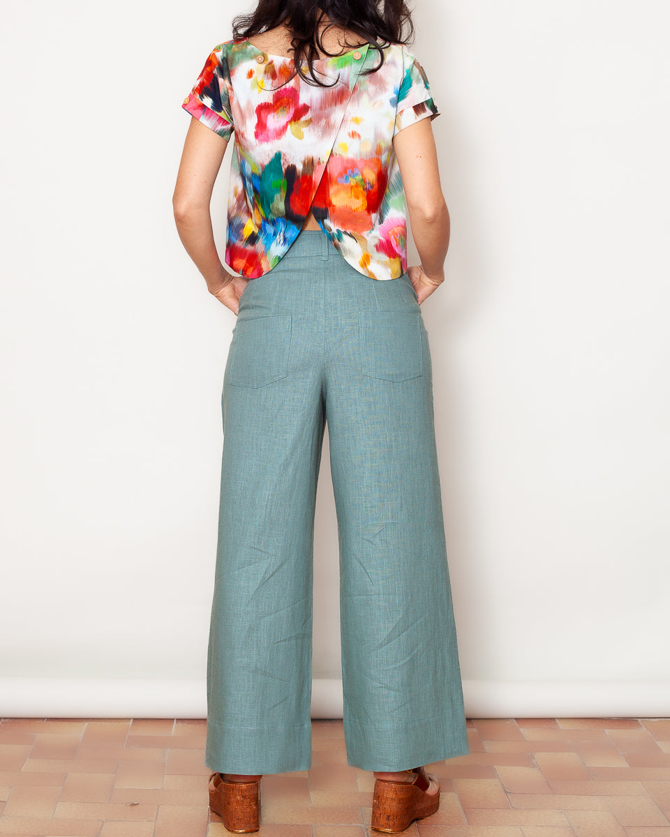 Pantalon Marinette ramie Ciel