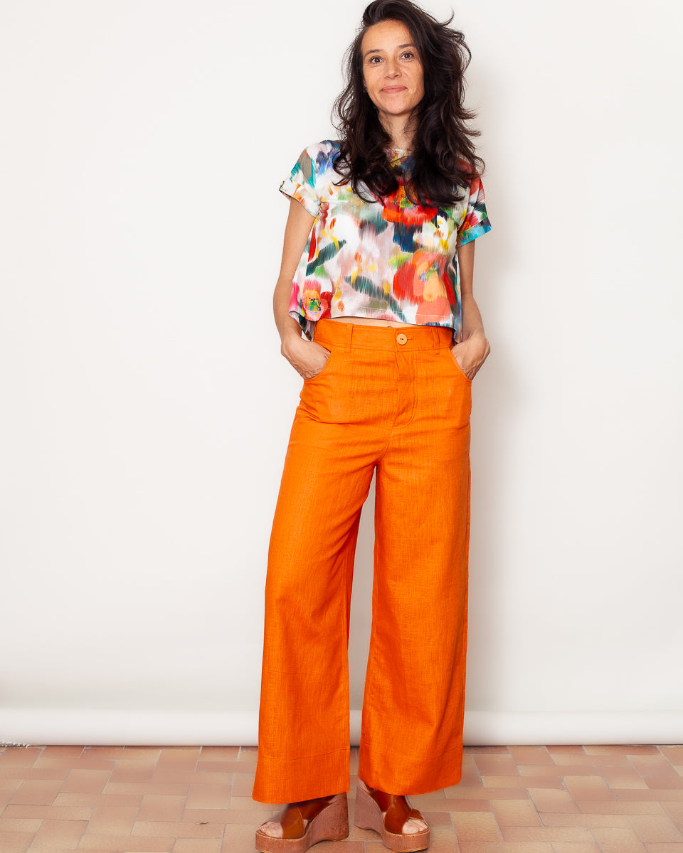 Pantalon Marinette ramie Sun Orange