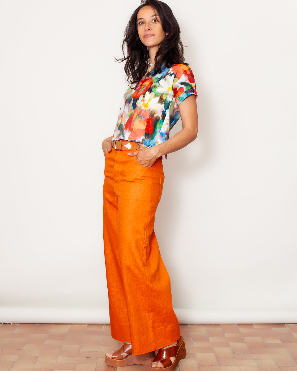 Pantalon Marinette ramie Sun Orange