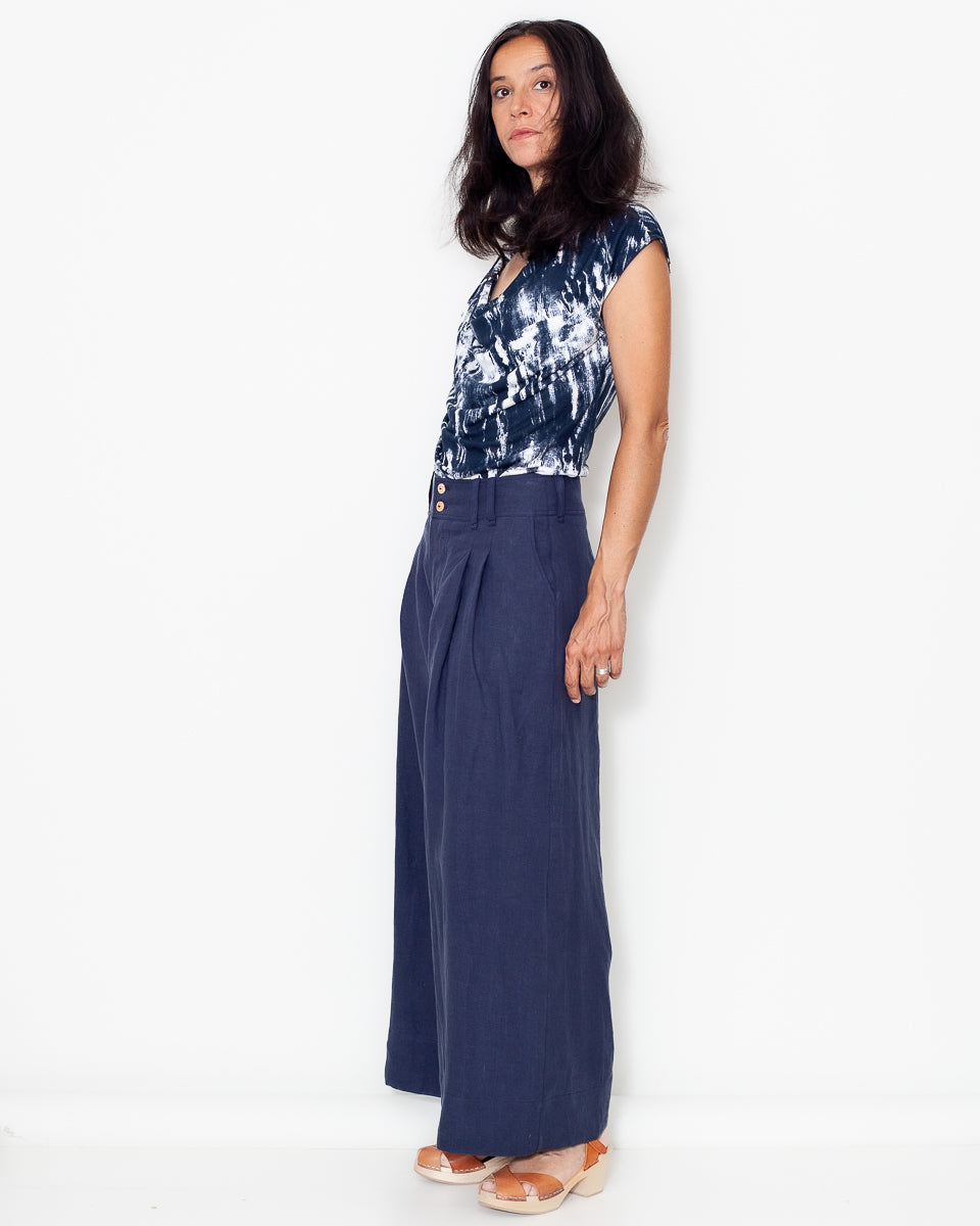 Pantalon Lou Lin lavé marine