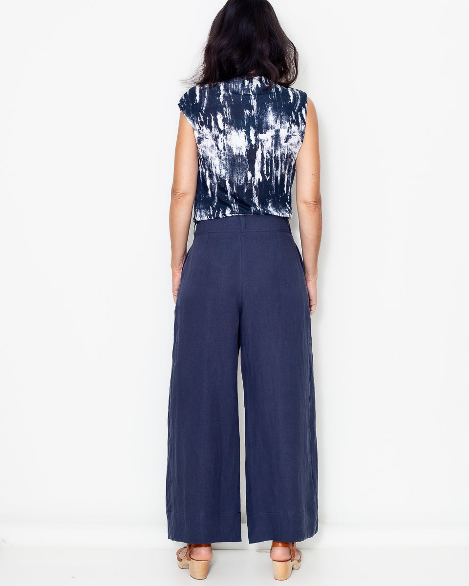 Pantalon Lou Lin lavé marine