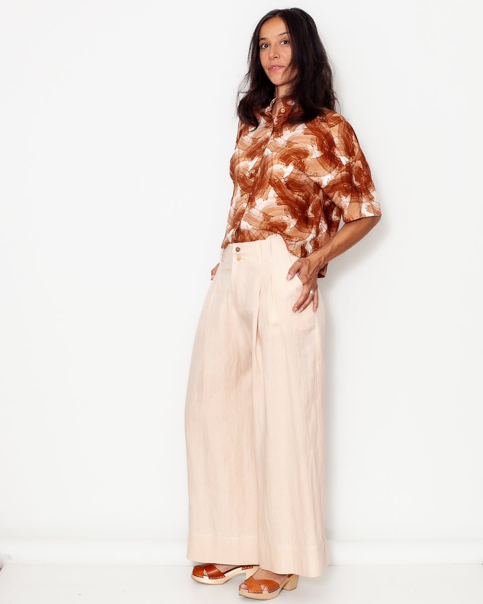 Pantalon Lou Lin lavé sable