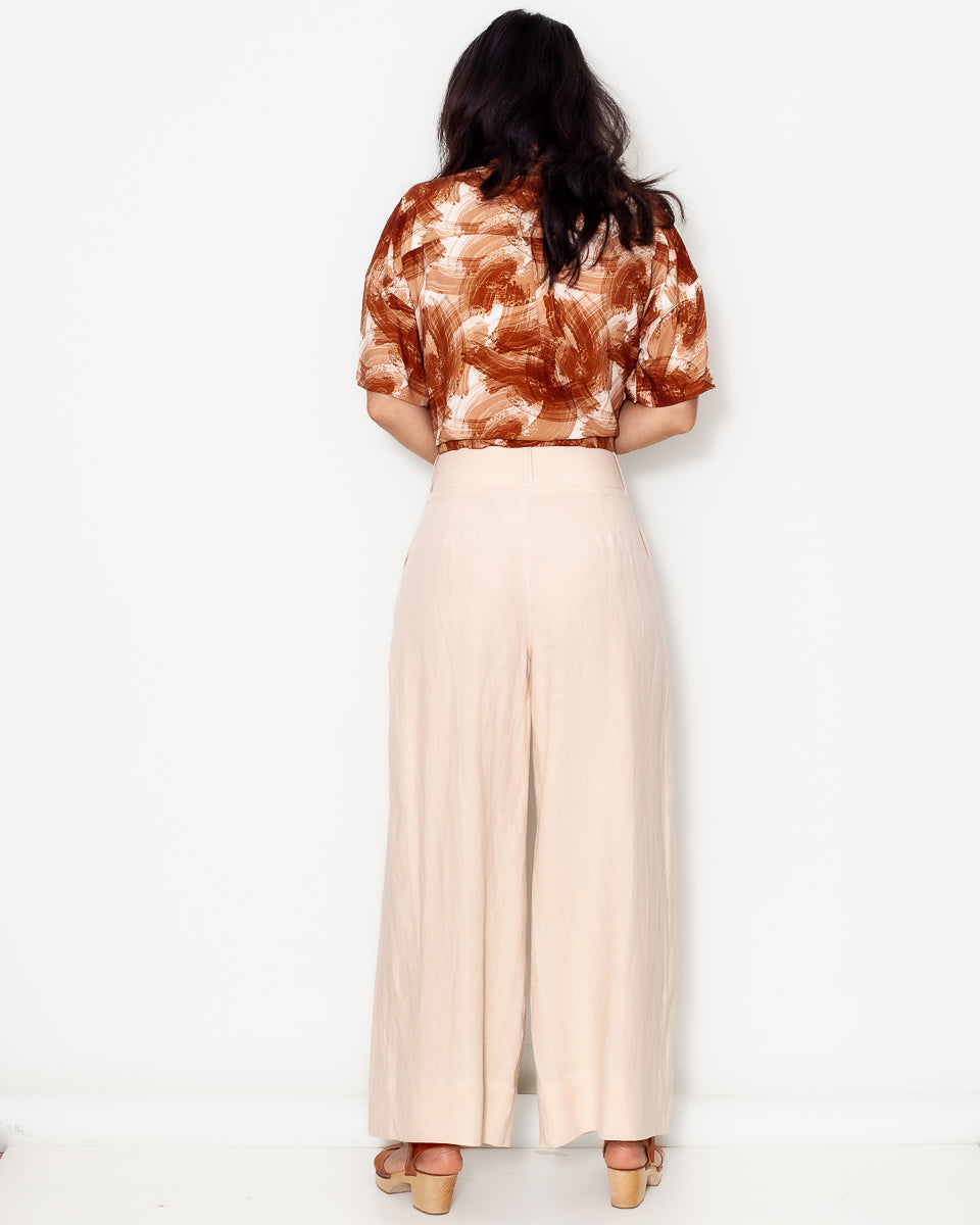 Pantalon Lou Lin lavé sable