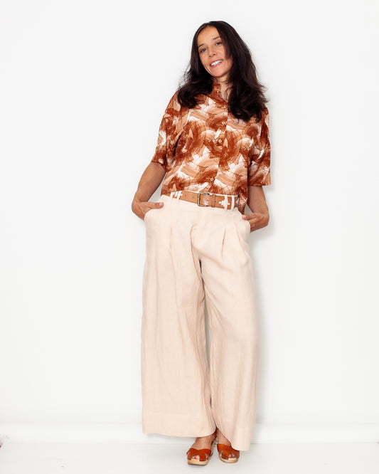 Pantalon Lou Lin lavé sable