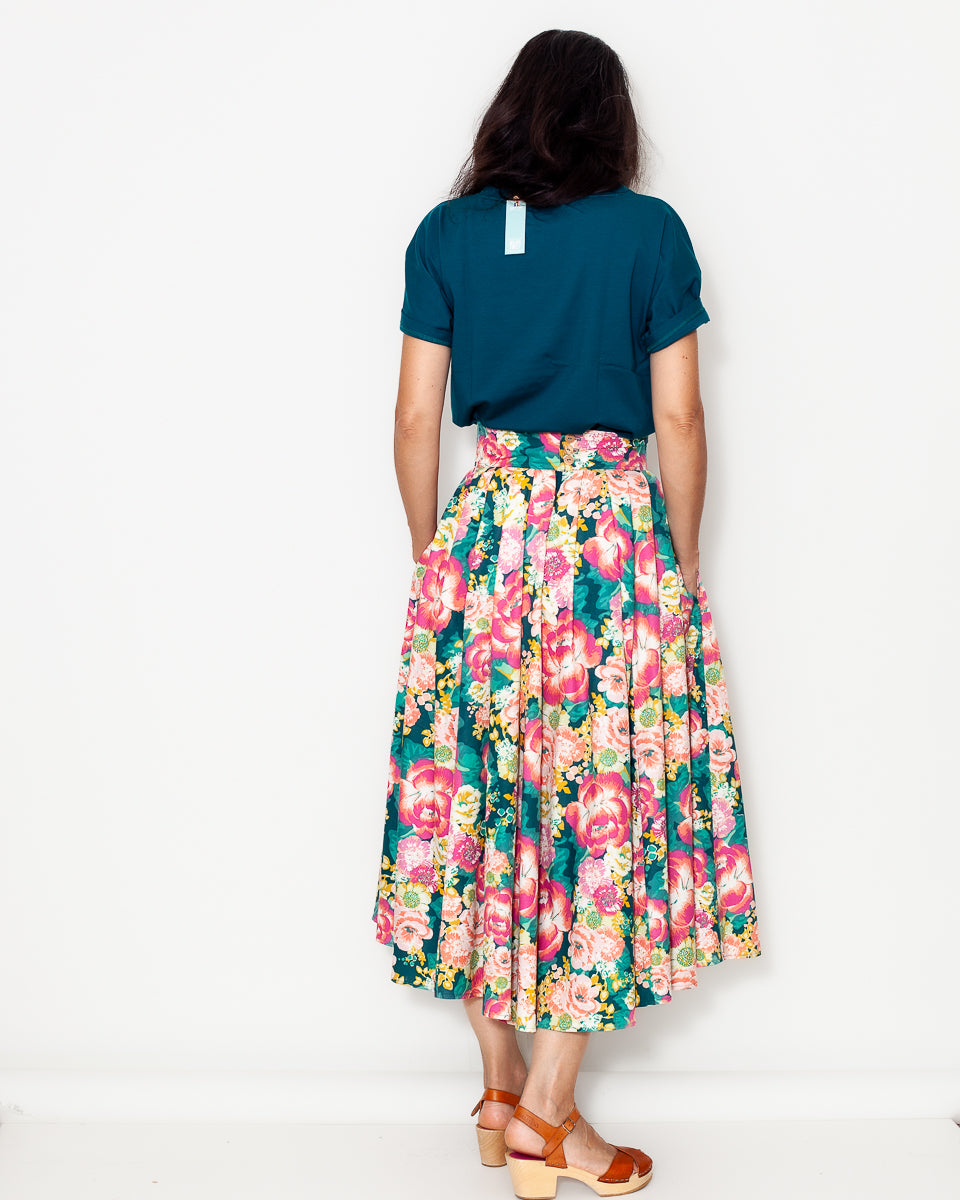 Jupe Charlie Popeline fine Pivoines