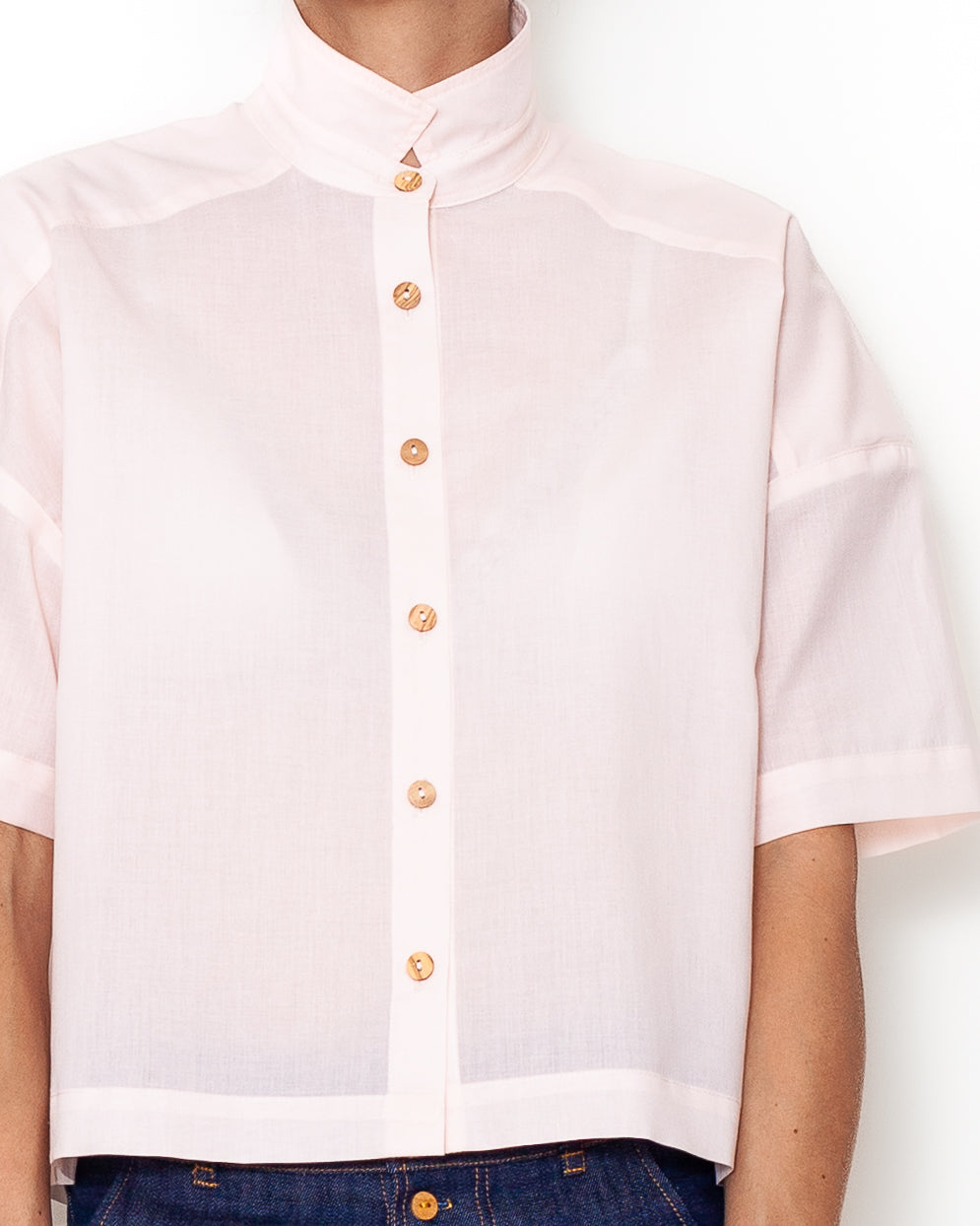 Chemise FLORA voile bio pêche tendre
