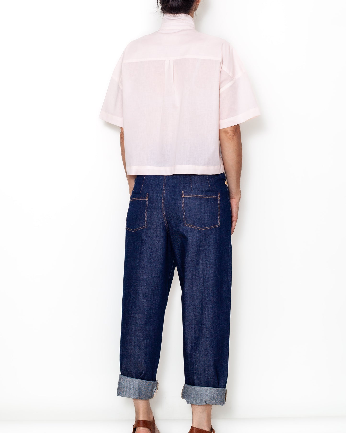 Chemise FLORA voile bio pêche tendre