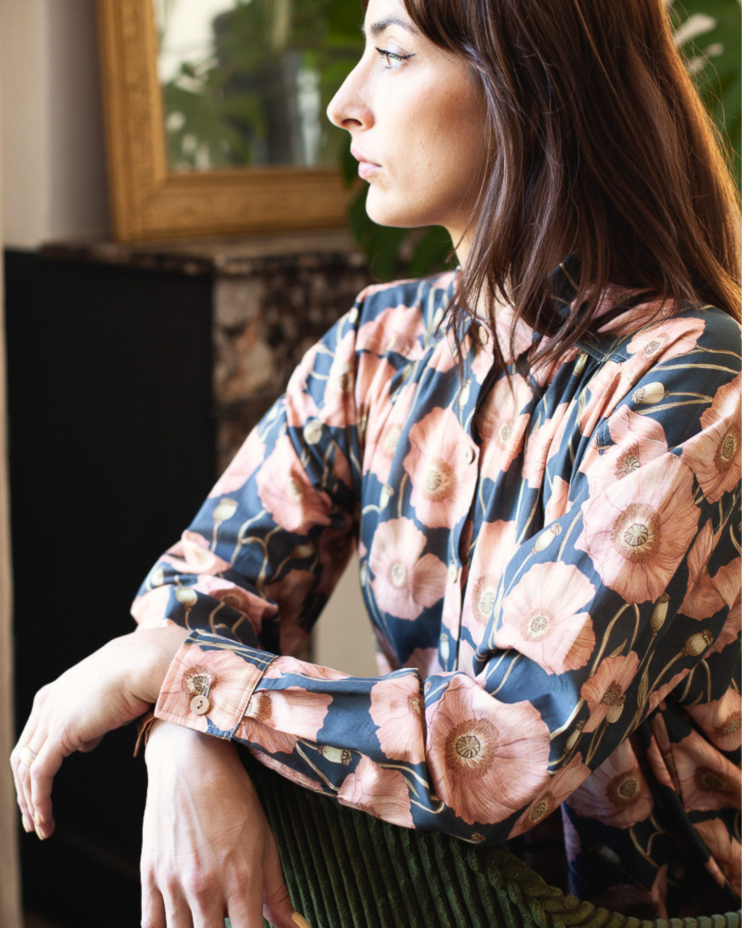 Chemise Marta baptiste bio coquelicot