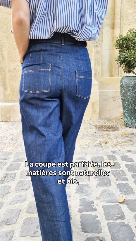 Couverture de la vidéo de promotion des pré-commandes du pantalon Marinette un jean fabriqué en France à Montpellier. 