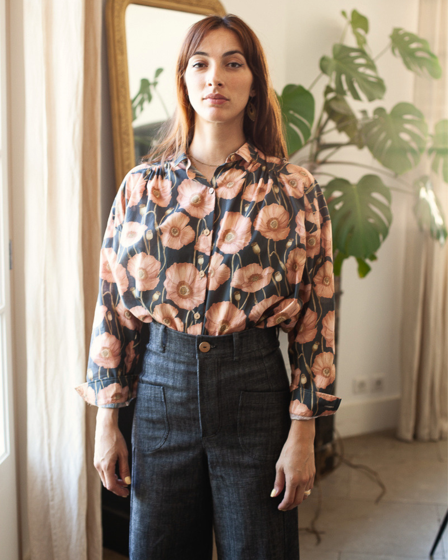 Chemise Marta baptiste bio coquelicot