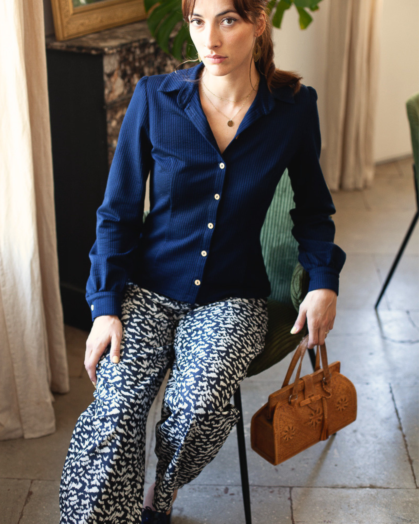 chemise Emilie bleu roi