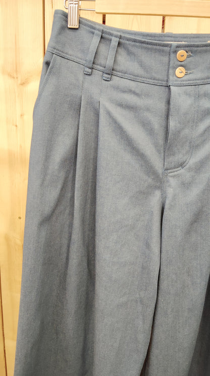 Pantalon Lou Denim Coton Turquoise Up-cyclé - DERNIERE CHANCE