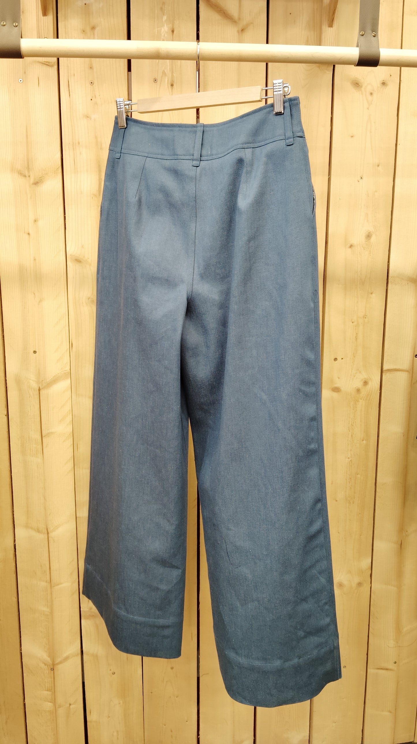 Pantalon Lou Denim Coton Turquoise Up-cyclé - DERNIERE CHANCE