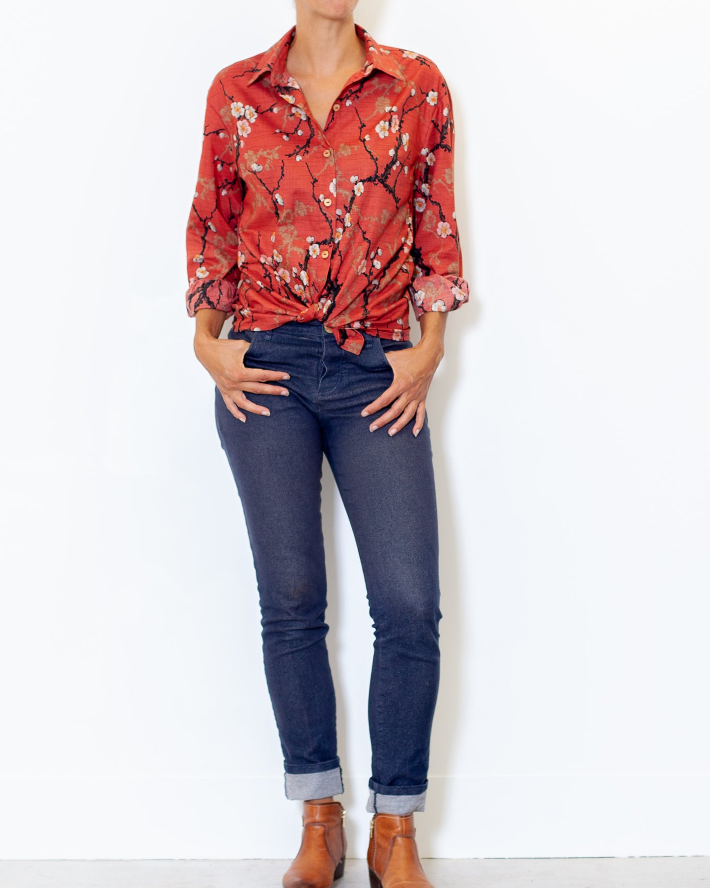 Chemisier Alexine - Prunier Corail