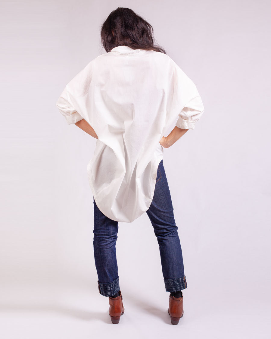 ICONIQUE - Chemisier Lison voile ivoire Bio Gots