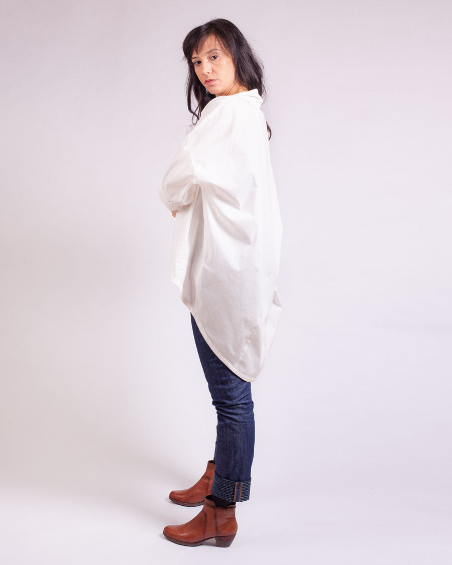 ICONIQUE - Chemisier Lison voile ivoire Bio Gots