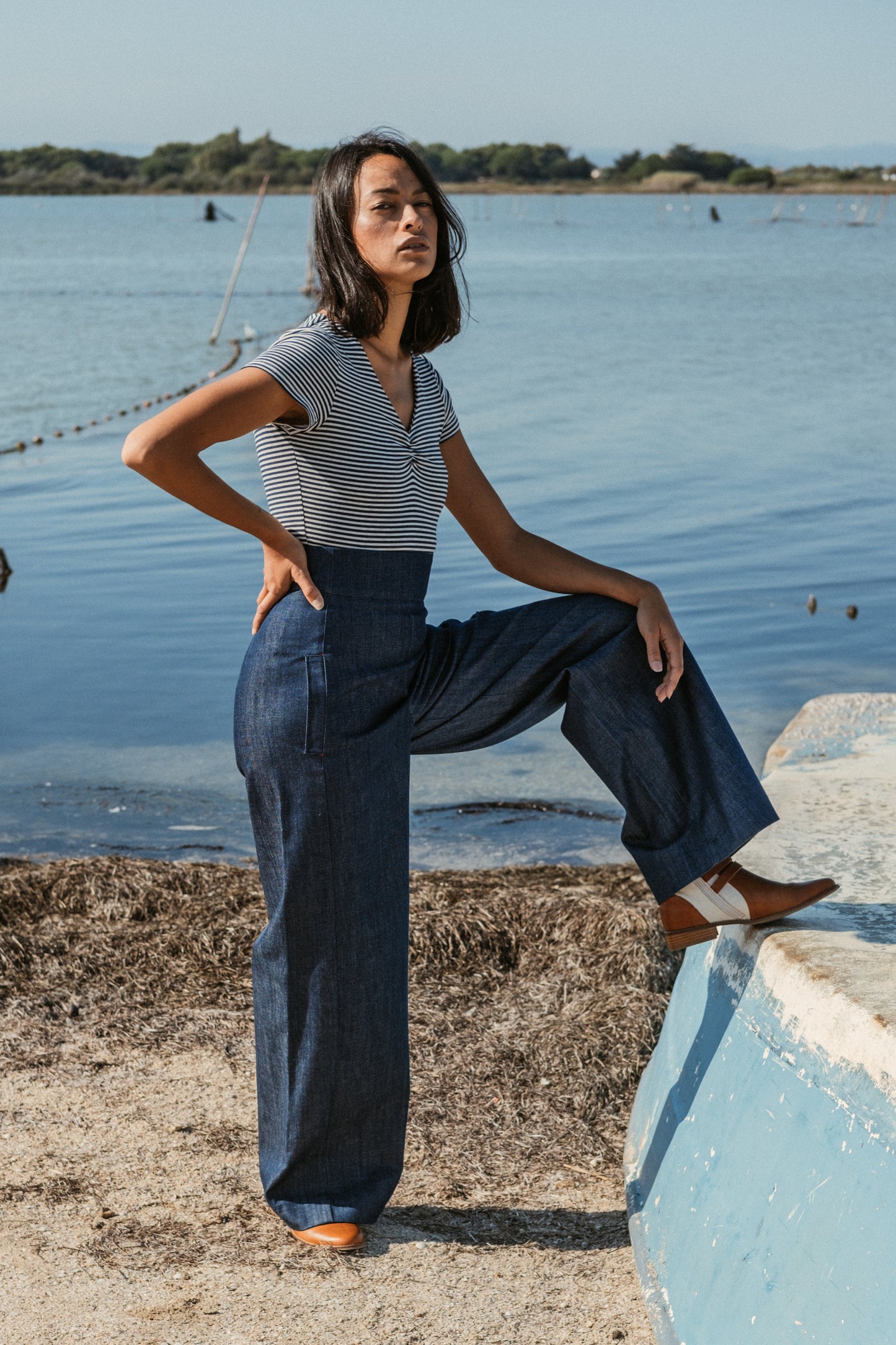 ICONIQUE - Pantalon Marina Denim Bio Gots