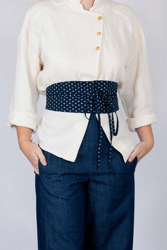 Ceinture serre taille - pois marine