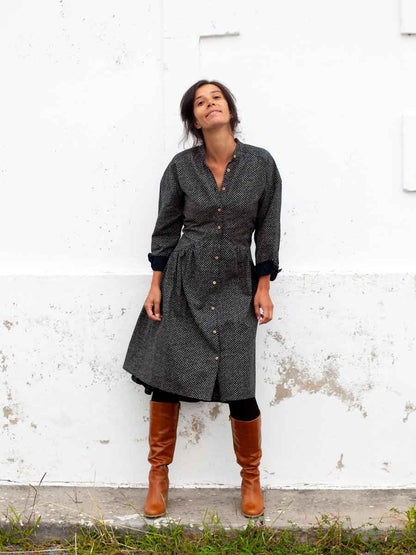 Robe Olga Riz marine - DE RETOUR