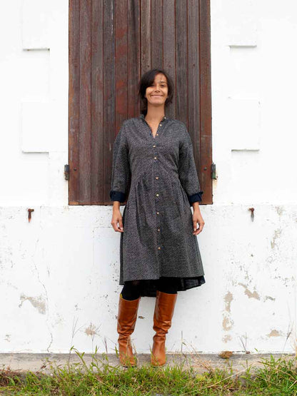 Robe Olga Riz marine - DE RETOUR