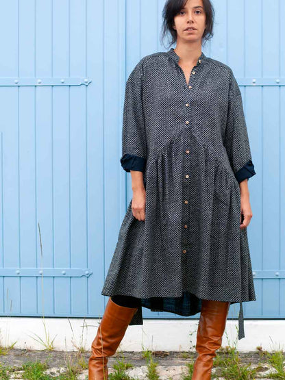 Robe Olga Riz marine - DE RETOUR