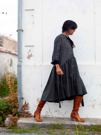 Robe Olga Riz marine - DE RETOUR