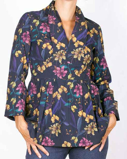 DERNIERE CHANCE-  Haut Caroline Night Orchid BIO  -PRIX ROND
