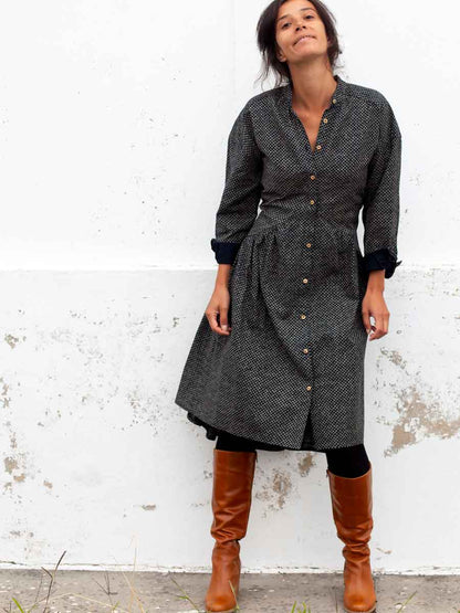 Robe Olga Riz marine - DE RETOUR